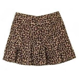 Gymboree Outlet tan black leopard cheetah spotted pullon cord mini skirt skort 4
